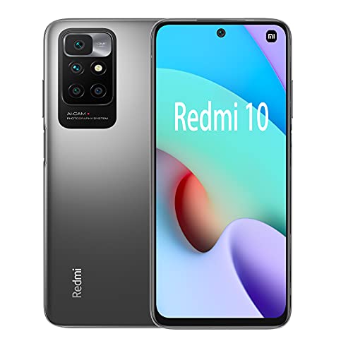 Xiaomi Redmi 10 - Smartphone 64GB, 4GB RAM, 6.5  FHD+ DotDisplay, MediaTek Helio G88, 50MP AI Quad Camera, Dual SIM, Grigio
