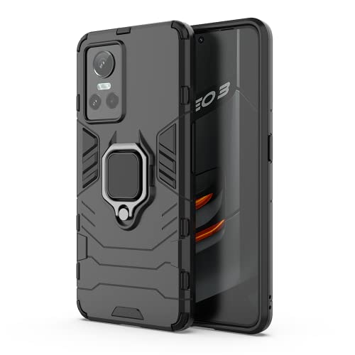 XITEN Cover per Telefono Realme GT Neo 3(150W 80W) Custodia, Ultra Sottile PC TPU Armatura Cellulare Case, Nero