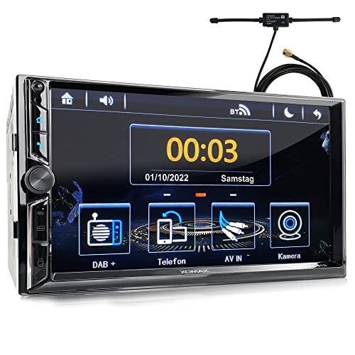 XOMAX XM-2V781 Autoradio con DAB+, mirrorlink, LED Colori di illuminazione, vivavoce bluetooth, schermo touch screen 7 pollici   18 cm, FM, SD, USB, 2 DIN