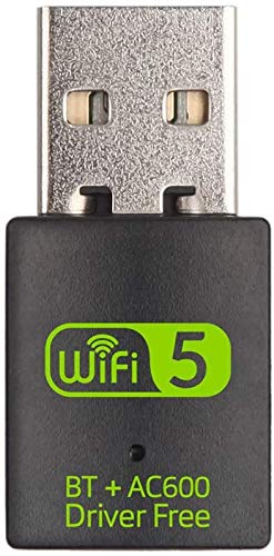 XPSH, USB WiFi Bluetooth Adattatore, Dongle Mini Wireless 600mbps Dual Band 2.4G 5.8G Adattatore Bluetooth USB Scheda di Rete Ricevitore WiFi per Laptop Desktop Win10 8 8.1 7