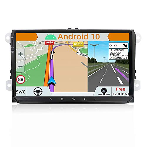 YUNTX Android 10.0 Autoradio Compatibile con VW Golf Skoda Seat - GPS 2 Din - Telecamera Posteriore e Canbus Gratuiti - 9 Pollice - Supporto DAB +  Controllo del volante 4G WiFi Bluetooth Mirrorlink