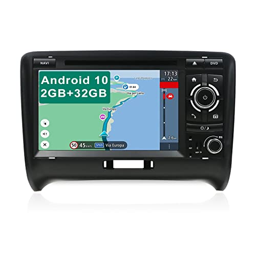 YUNTX Android 10 Autoradio per Audi TT 2006-2011 | doppio DIN | Canbus | 7 Pollici | Touch Screen LCD | 2GB 32GB | DAB+ Supporto | USB | DVD | SD | 3G 4G | WLAN | Bluetooth | Carplay