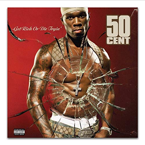 Zahuishile Get Rich or Die Tryin  50 Cent Rap Hip Hop Music Album Poster Canvas Wall Pictures for Living Room 50x50cm Without Frame