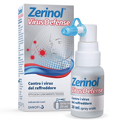 Zerinol Virus Defense, Tripla Azione Contro i Virus del Raffreddore, Intrappola, Disattiva e Protegge
