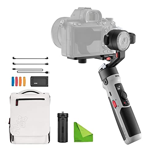 Zhiyun Crane M2S Combo - Stabilizzatore Gimbal a 3 assi per fotocamera mirrorless leggera, Action camera, smartphone per Sony A6300, A6500, A6100, RX100M, GX85, Hero 10 9 8 7