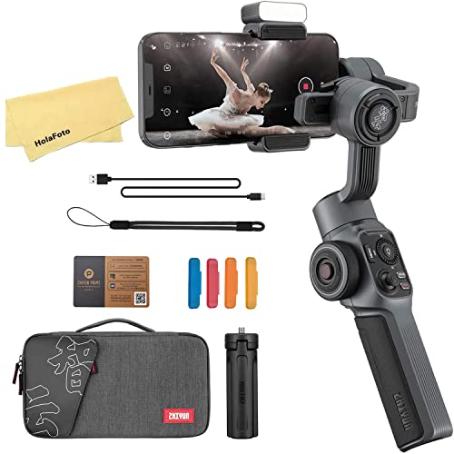Zhiyun Smooth 5 Combo 3-Axis Handheld Gimbal Stabilizzatore per Smartphone Cellulare Focus Pull & Zoom Capability per iPhone 13 12 11 X 8 7 6 Plus Samsung Galaxy S21 Note 20 Ultra Google Pixel 6