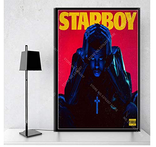 ZOEOPR Poster su Tela The Weeknd Starboy Poster Album Music Cover Poster Hip Hop Pop Music Poster Wall Art Canvas Painting 50 * 70Cm Senza Cornice