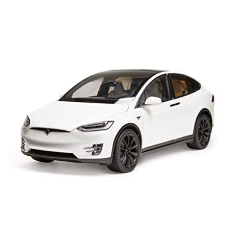 1:18 per Tesla Model X P100D SUV Modello di Auto Pressofuso in Lega Come Regalo Artigianale per Adulti (Colore : White)