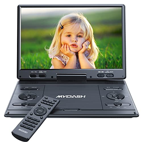 14.1  - Lettore DVD portatile per auto con grande schermo HD girevole da 12,5 , design esclusivo dei pulsanti, slot per schede SD e porta USB, funzione di sincronizzazione del proiettore TV
