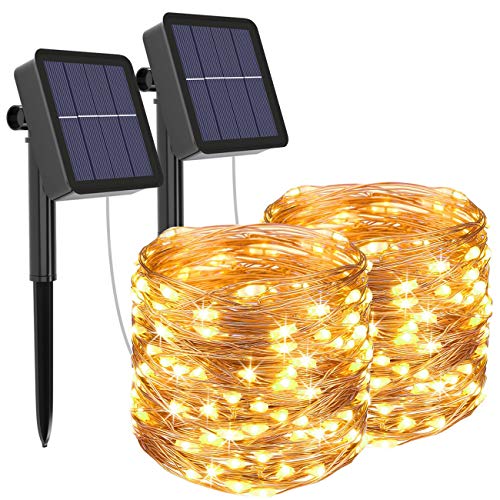 [2 Pacchi] Luci Solari Esterno, Litogo 14m 120 LED Catena Luminosa ...