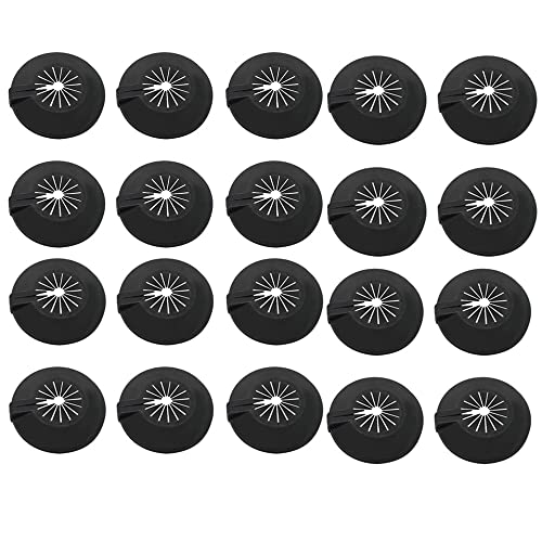 20 pezzi Rosetta Copertura per Tubi, Copri Tubi Termosifoni,rosetta copertura per tubi riscaldamento collari plastica termosifoni, Uso Universale per Tubi da 8-30mm(Nera)