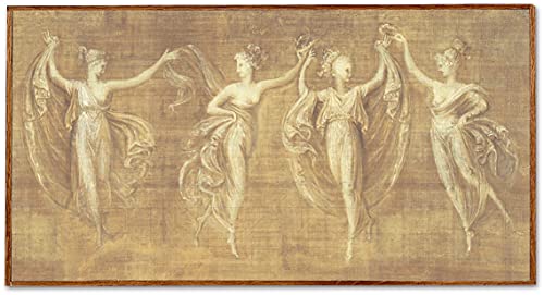 ACQUERELLO ART – “Danza delle Vestali” – Antonio Canova (1757 – 1822), Bassano del Grappa - Affresco su tela intonacata e intelaiata. EDIZIONE LIMITATA NUMERATA E CERTIFICATA. Cm. 107 x 55 x 2,5