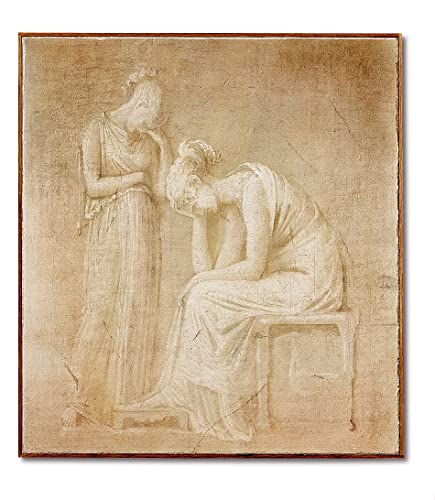 ACQUERELLO ART - Il Cordoglio  - Antonio Canova (1727-1822), Bassano del Grappa - Riproduzione interamente a mano su tela intonacata in EDIZIONE LIMITATA NUMERATA E CERTIFICATA. Cm. 77x85x2,5