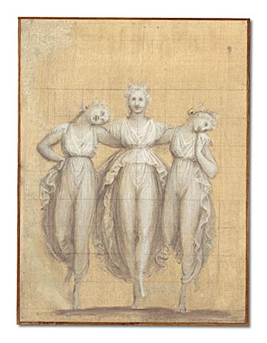 ACQUERELLO ART – “Le tre Grazie” - Antonio Canova (1757–1822) - Bassano del Grappa – Riproduzione d’arte a mano su tela intonacata. EDIZIONE LIMITATA NUMERATA E CERTIFICATA. Cm. 65x85x2,5