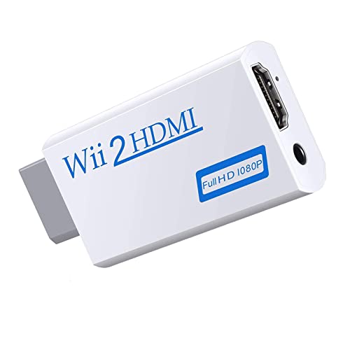 adattatore wii hdmi, Adattatore Da Wii A Hdmi 1080p Hd Con Audio Da 3,5 Mm E Uscita Hdmi, Supporta Tutte Le Modalità Di Visualizzazione Wii Per Wii Monitor Proiettore Tv (Bianco)