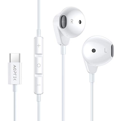 AGPTEK Cuffie USB C, Auricolari Type C, Hi-Fi Stereo Cuffie in-Ear Tipo C, con Microfono, Controllo del Volume, per HUAWEI Mate10   P20 pro   30 pro, per Xiaomi 6 8   9, per IPad Pro 2020 2018