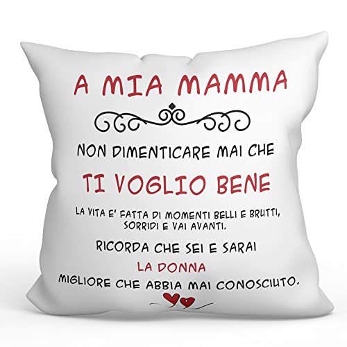 AL PRODUCTION Cuscino A MIA MAMMA , Cuscino 40x40cm - Idea Regalo p...