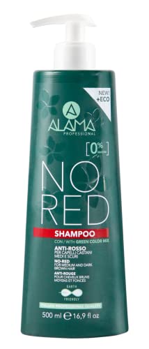 Alama Professional No-Red Shampoo Antirosso e Antiriflesso per Cape...
