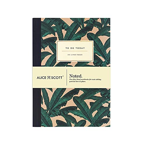 Alice Scott Set of 2 A5 Palms and Geometric Notebooks