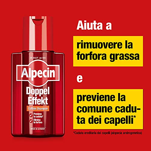 Alpecin Doppel Effekt 2 x 200 ml | Shampoo anticaduta per uomo e Sh...