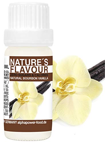 ALPHAPOWER FOOD aroma alimentare - vaniglia bourbon 100% naturale, 1x10ml gocce - liquido Flavdrops - Flavour Drops