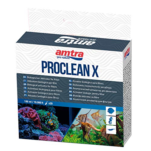 AMTRA PROCLEAN X - attivatore batterico per filtri d’acquari d acqua dolce e marina, attivatore del ciclo dell Azoto. Formato 20 fiale x 5 ml