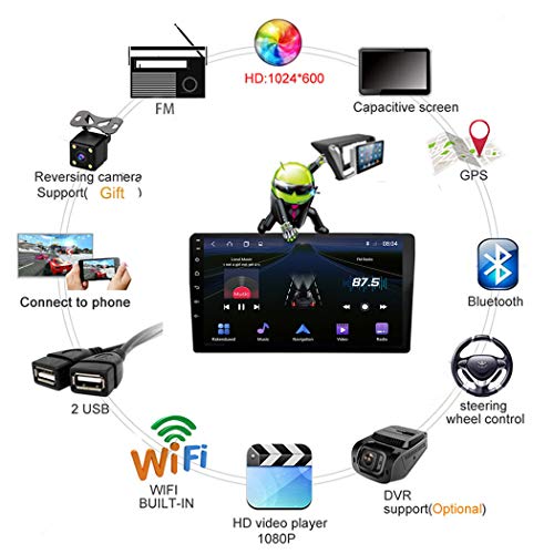 Android 9.1 Autoradio Stereo GPS Navigatore 2 Din con 9  Schermo, p...