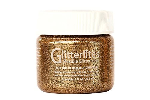Angelus Glitterlites Flexible Glittercoat Leather Paint-1oz.-desert Gold by Angelus