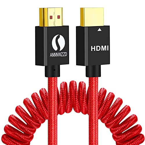 ANNNWZZD Cavo HDMI 4K,HDMI a HDMI cavo a spirale supporto 3D 4K 60Hz, 2160P, 1080P 1.5M(HDMI esteso a 1,4 m)