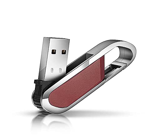 Ansodo Chiavetta USB 64 GB, Pennetta USB 64 GB Metallo USB Key 64 Giga con portachiavi Pen Drive 64gb per Laptop, PC, Auto, Smart TV ect (Rosso)
