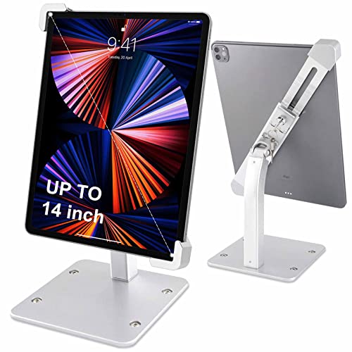 Aozcu Supporto Tablet Antifurto e Regolabile, Aluminum Supporto iPad da Tavolo Stand per Tablets 9-14  iPad Pro Air  Galaxy Tabs, per POS nel Negozio  Affari  Casa Intelligente  Chiosco  Commerciale