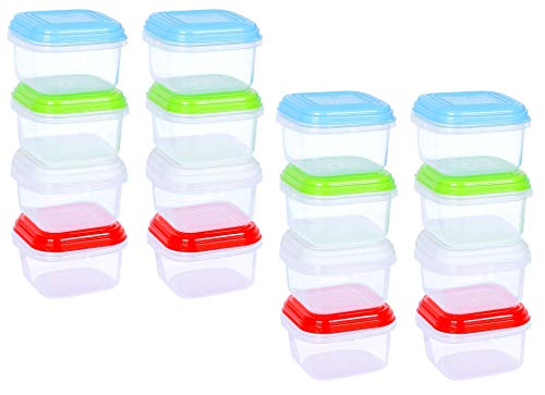 ARSUK Set di contenitori per ermetico alimenti contenitori di plastica riutilizzabili con coperchi impilabili per microonde freezer lavastoviglie lunch box (Mini storage 16pc)