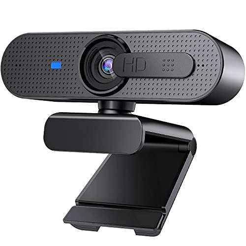 ASHU Streaming Webcam 1080p Full HD, Doppio Microfono Stereo, otturatore della Privacy, USB Webcam PC Autofocus per Video Chat Registrazione Skype, FaceTime, Compatibile con Windows, Mac e Android