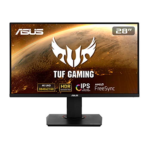ASUS TUF Gaming VG289Q Monitor Gaming 28”, UHD 4K (3840x2160), IPS, DCI-P3, Free Sync, Flicker Free, HDR 10, Riduzione Luce Blu, Shadow Boost, GamePlus, Regolabile, Nero