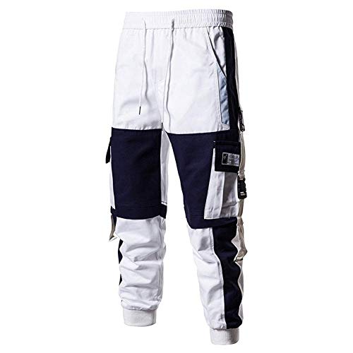 ausuky Pittori e decoratori Work Cargo Pantaloni da combattimento con tasche ginocchiere (bianco, M)