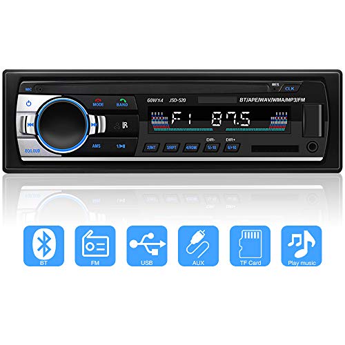 Autoradio 1 Din YYKJ con Bluetooth auto stereo universale FM Radio supporto SD USB AUX , lettore multimediale MP3 con Telecomando