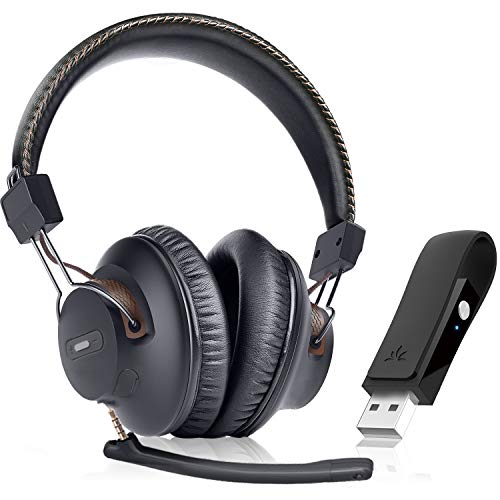 Avantree DG59M – Cuffie Bluetooth con Microfono per PS5 & PS4, Cuffia senza Fili con Adattatore USB per PC e Portatile, per Giocare e Lavorare da Casa. Supporta Audio in-Game, 40 Ore di Funzionamento