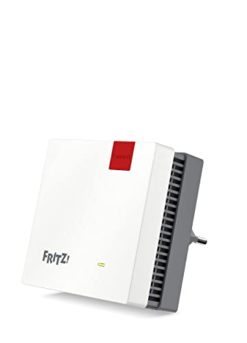 AVM FRITZ!Repeater 1200 AX Edition International, Ripetitore - Wi-Fi 6 extender Dual Band con 2.400 Mbit s (5 GHz) & 600 Mbit s (2,4 GHz), Mesh, Access Point, 1x Gigabit LAN, Interfaccia in italiano