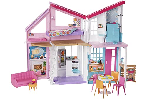 Barbie - Casa di Malibu - Casa di Barbie Malibu - Playset Trasformabile con Plug-and-Play - Oltre 25 Accessori - 60 Cm - Regalo per Bambini da 3+ Anni