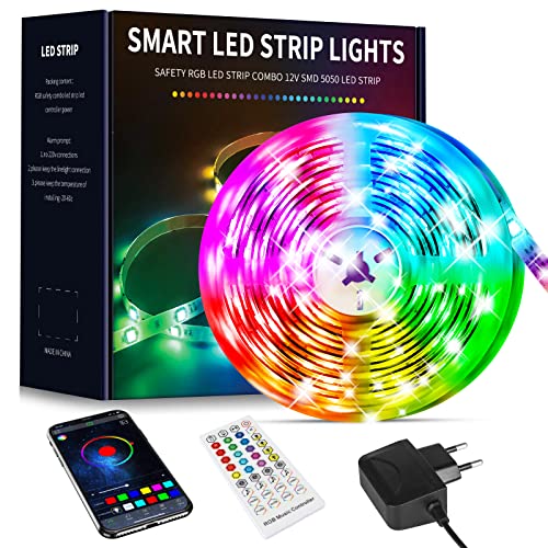 Beaeet Striscia LED 10 Metri,Strisce LED Colorati Dimmerabile con C...