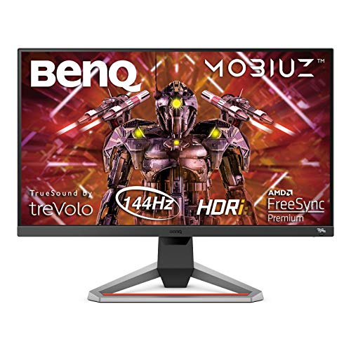 BenQ MOBIUZ EX2710 Monitor da Gaming 27   IPS HDRi, 144Hz 1ms FreeSync Premium FHD, Compatibile con PS5 Xbox X, Grigio (Dark grey)