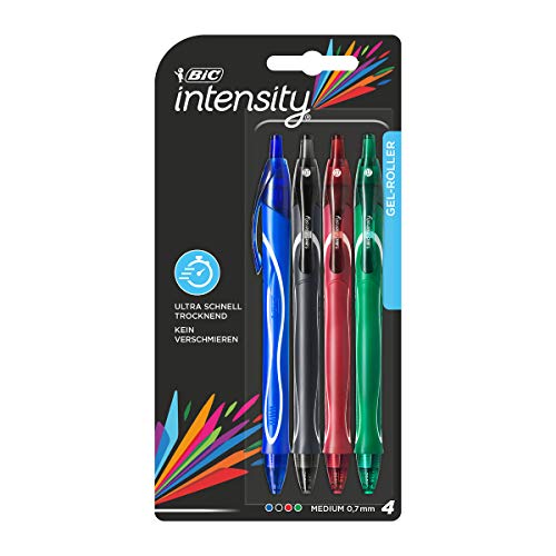 BIC Intensity Quick Dry - Penna con inchiostro in gel 4 pezzi assortiti