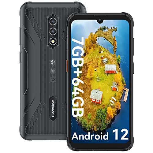 Blackview BV5200Pro Rugged Smartphone, Android 12, 6.1   HD+, 7GB RAM+64GB ROM(1TB Espandibile), 5180mAh, 13MP con Fotocamere Algoritmo ArcSoft, NFC, 3 Slots, Face ID, OTG, GPS
