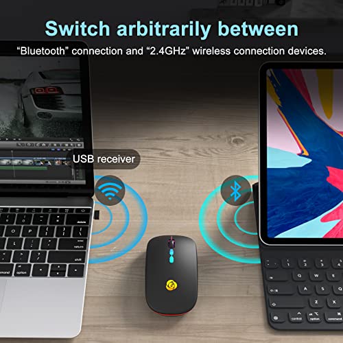 Bluetooth Mouse Senza Fili, Wireless Mouse con Ricevitore USB a 2.4...