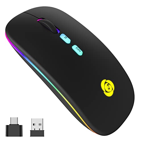 Bluetooth Mouse Senza Fili, Wireless Mouse con Ricevitore USB a 2.4...
