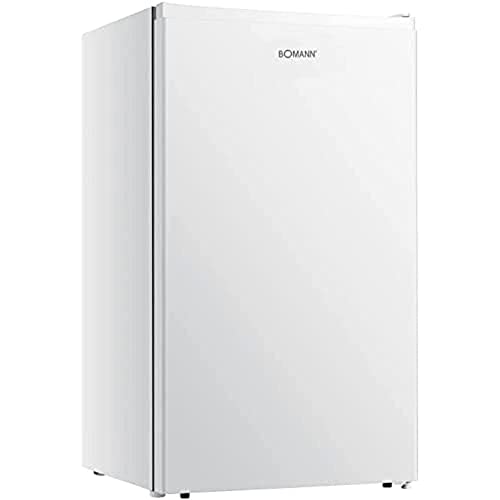 Bomann Mini frigorifero con congelatore KS 7247; capacità utile 82 litri (75 litri di refrigerazione 7 litri); illuminazione interna a LED, 3 stelle, altezza 85 cm, profondità 45 cm, bianco