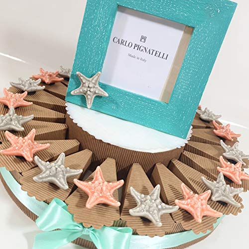 bomboniere tema mare stella marina ceramica magnete torta portaconf...