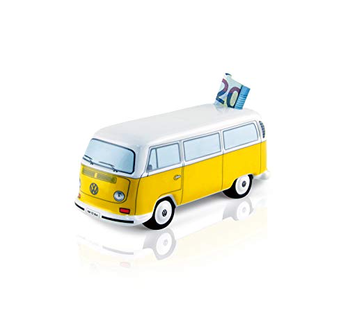 Brisa VW Collection - Volkswagen Hippie Bus T2 Camper Van Salvadanaio Vintage di Ceramica in Confezione Regalo, Cassetta di Risparmio Riutilizzabile Come Decorazione per Casa (Scala 1:22 Arancio)