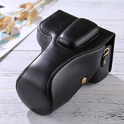 Camera Bag BZN Custodia in Pelle Completa Camera PU Borsa a Tracolla for Nikon D3200   D3300   D3400 (18-55mm   18-105mm Lens) (Nero) (caffè) (Brown) (Colore : Black)