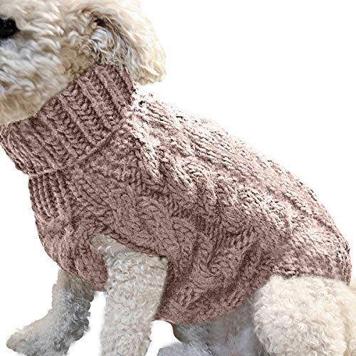 Cane da compagnia dolcevita lavorato a maglia maglione cappotto inv...